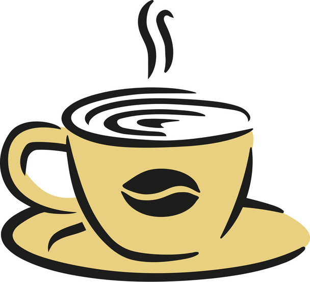 šálek kávy s coffee bean - Vektor, obrázek
