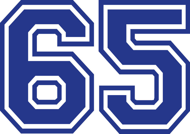 Sixty-five college number 65 - Vector, Image