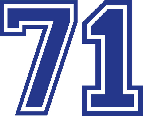 Seventy-one college number 71 - Vector, Image