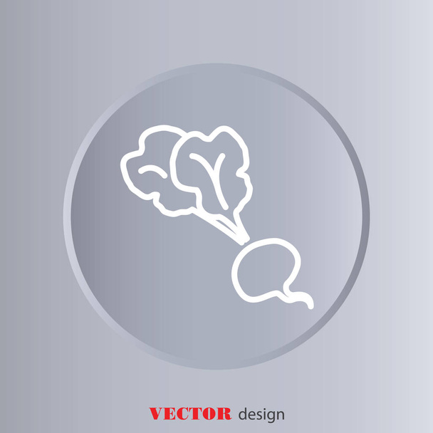 Pókháló sor ikon a cékla - Vektor, kép