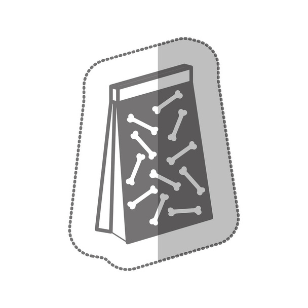 серый силуэт со средней теневой наклейкой с мешком для какашек
 - Вектор,изображение