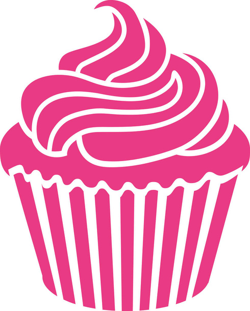 Pink cupcake sweet - Vector, Image