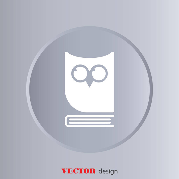 Owl on the book, education emblem - Vector, Image