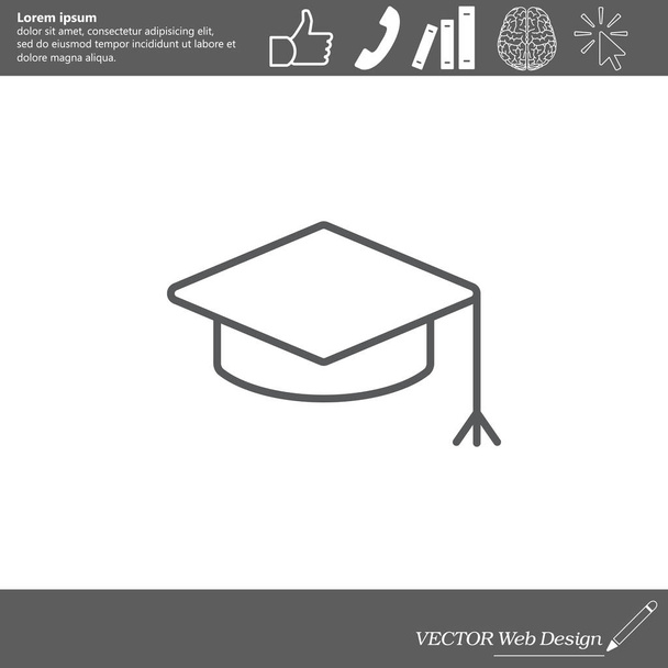 icône de chapeau de graduation - Vecteur, image