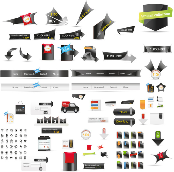 Designers toolkit - large web graphic collection - Vektor, obrázek