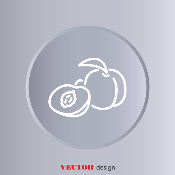 Icona della linea web delle albicocche
 - Vettoriali, immagini