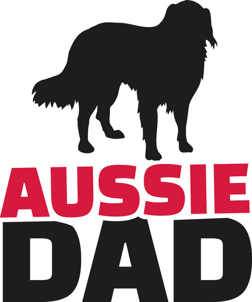 Berger australien papa avec silhouette de chien
 - Vecteur, image
