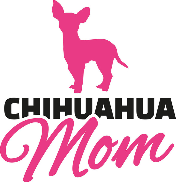 Chihuahua mamá con silueta de perro
 - Vector, imagen
