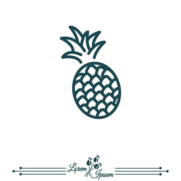 Web-Zeile Ikone der Ananas - Vektor, Bild