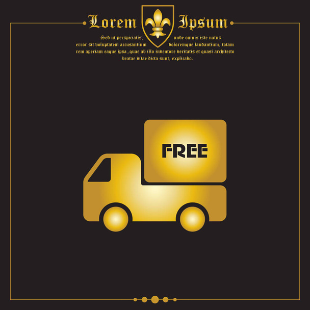 Free delivery flat icon - Vector, Image