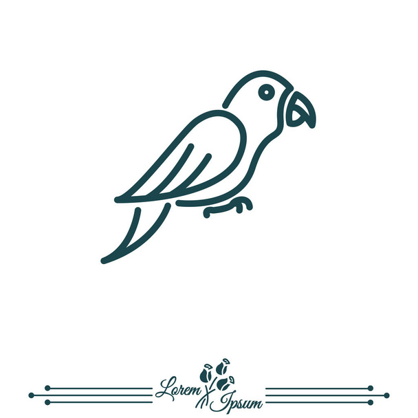 Web icoon van de lijn van Parrot. - Vector, afbeelding