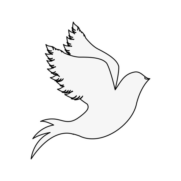 silhouette of pigeon start to fly - Vector, Image