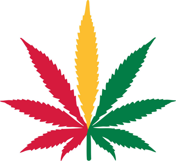 Marijuana folha de cânhamo bandeira jamaica
 - Vetor, Imagem