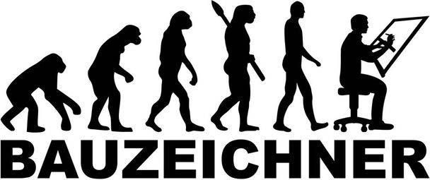 ドイツ語、ジョブ タイトルと製図の進化 - ベクター画像