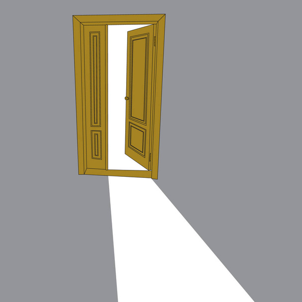 Vector afbeelding van de open deur - Vector, afbeelding
