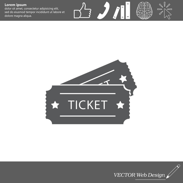 Ticket flat icon - Vector, Image