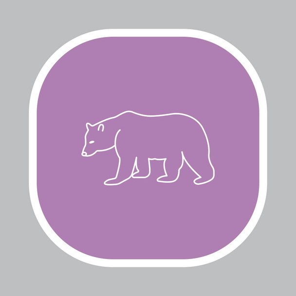 silhouette of bear icon - Vector, Image