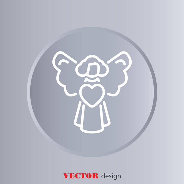 Angel with heart icon - Vector, Image
