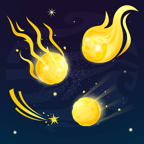 Set of comets icons - Vector, Image
