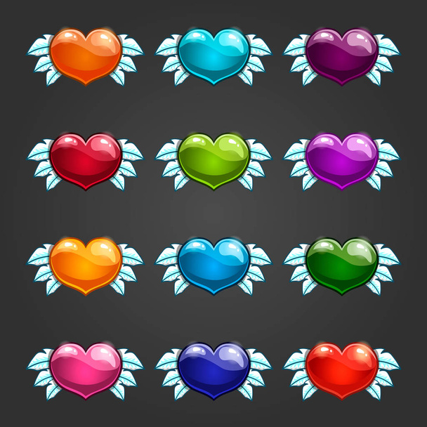 Набір з сердечками мультфільмів
 - Вектор, зображення