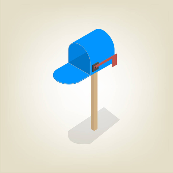 American mailbox isometric, vector illustration. - Vector, Image