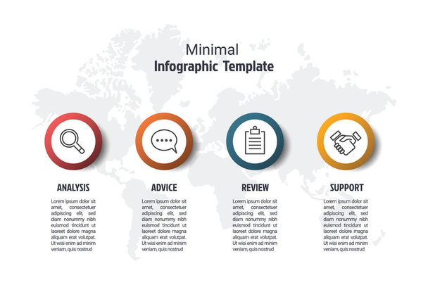 Business minimale Infografik-Vorlage - Vektor, Bild