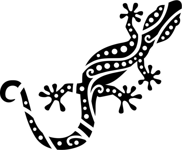 Gecko with ethnic pattern - Вектор,изображение
