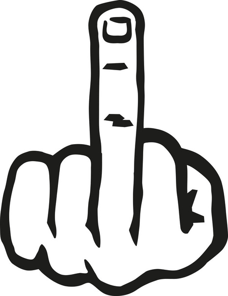 Hand with middle finger - Vector, Image