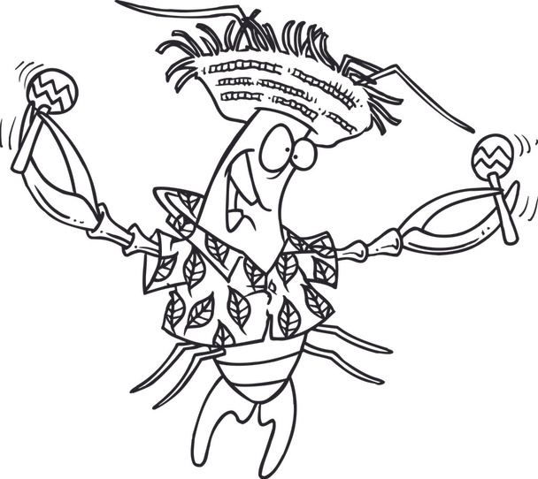 Cartoon calypso langoesten - Vector, afbeelding