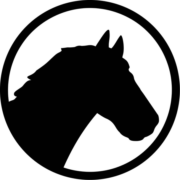 Horse head in a circle - Διάνυσμα, εικόνα