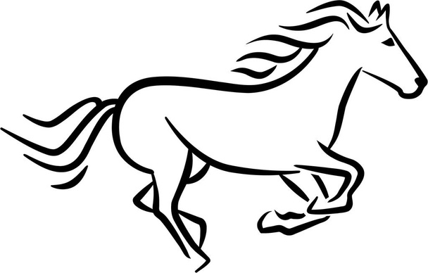 Estilo de boceto de caballo de carreras
 - Vector, Imagen