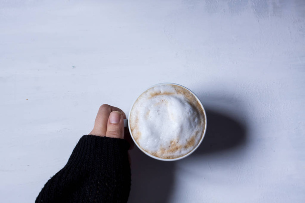 A cup of coffee , latte - Fotó, kép