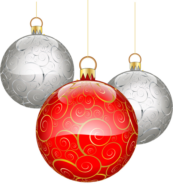 Christmas baubles with design illustration - Photo, Image