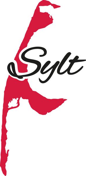 Sylt Adası Haritası - Vektör, Görsel