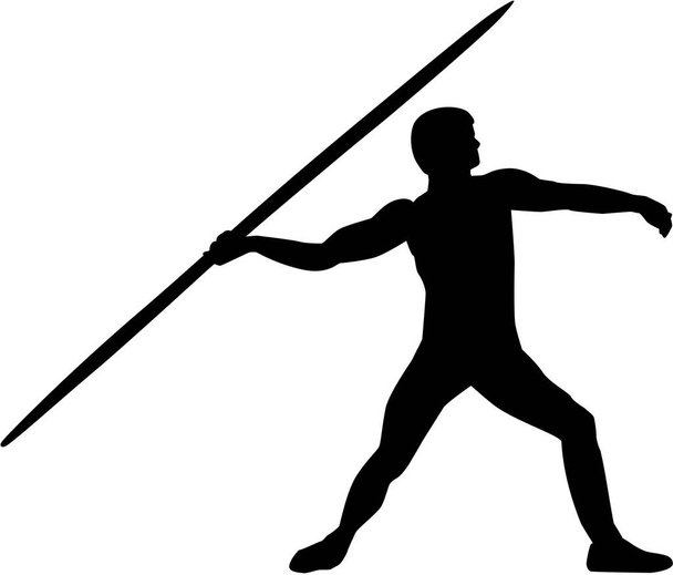 Javelin thrower silhouette - Vector, Image