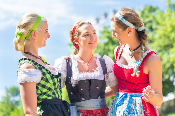 Друзі, відвідування баварського ярмарок весело - Фото, зображення