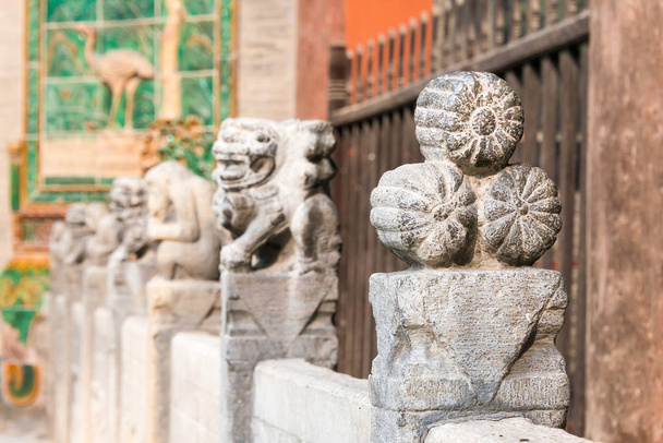 SHANXI, CHINA - 24 de agosto de 2015: Templo Xiezhou Guandi. un sitio histórico famoso en Yuncheng, Shanxi, China
. - Foto, imagen