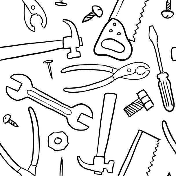 Seamless tool or mechanic vector background - Vector, Image