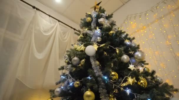 Διακοσμημένο χριστουγεννιάτικο δέντρο. - Πλάνα, βίντεο
