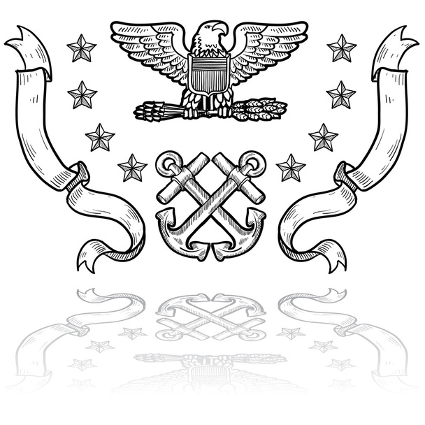 nás námořní vojenské insignie - Vektor, obrázek