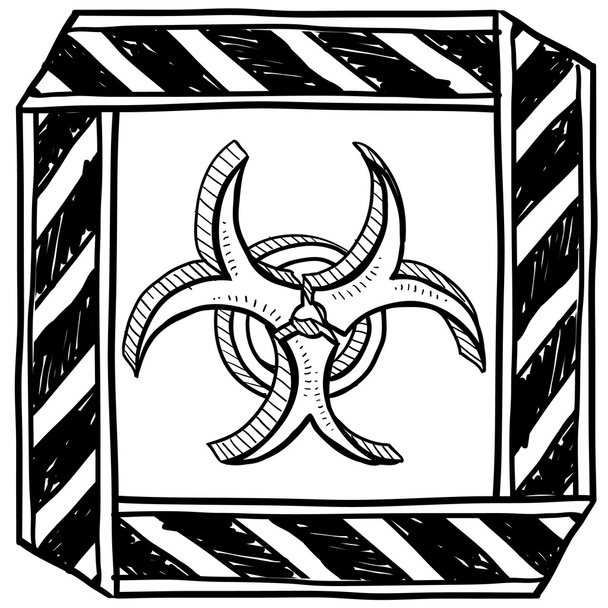 Biohazard szimbólum figyelmeztető jel - Vektor, kép