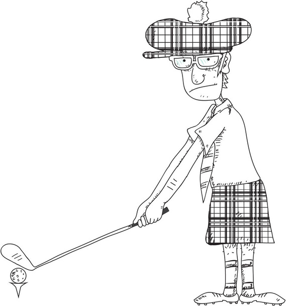 Gra golf ilustracja mężczyzna - Wektor, obraz
