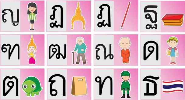 alphabet thaïlandais bande dessinée Set 2
 - Vecteur, image