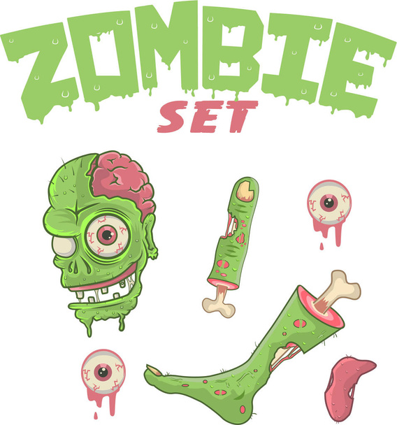 zestaw elementów zombie - Wektor, obraz
