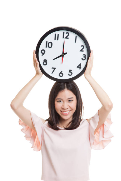 Young Asian business woman with a clock. - Photo, Image