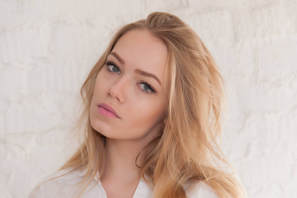 portrait of a blonde teenager - Fotó, kép