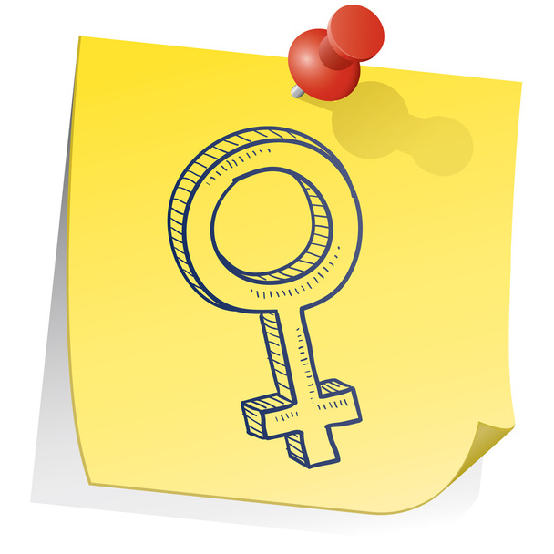 Nota adhesiva de género femenino
 - Vector, Imagen