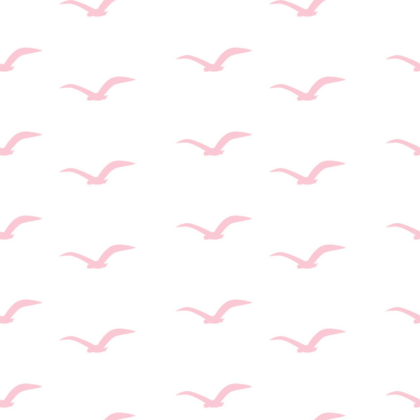 Saumaton kuvio vaaleanpunaiset linnut valkoisella taustalla
 - Vektori, kuva
