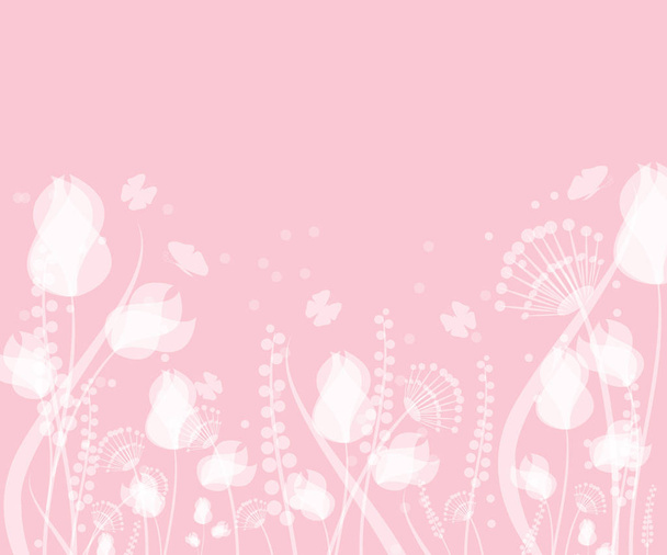 Άνοιξη και το καλοκαίρι floral σχέδιο με φέρουν πεταλούδες - Διάνυσμα, εικόνα