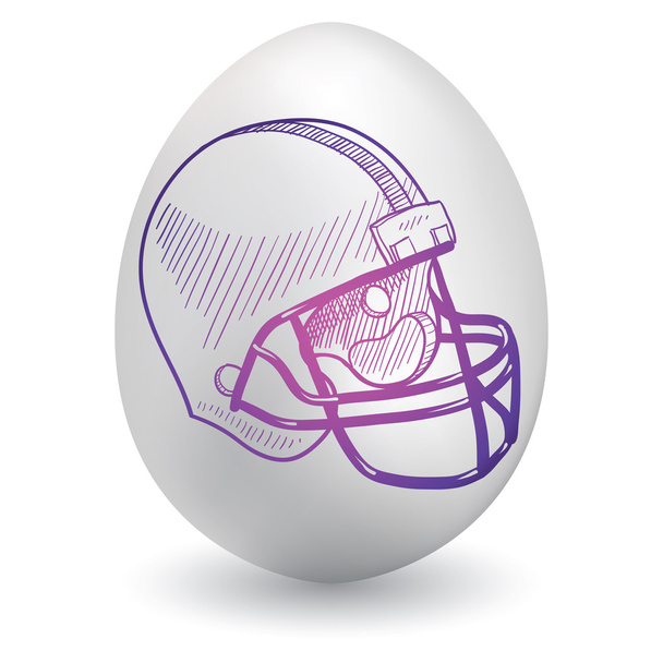 Casco de fútbol en huevo de Pascua
 - Vector, imagen